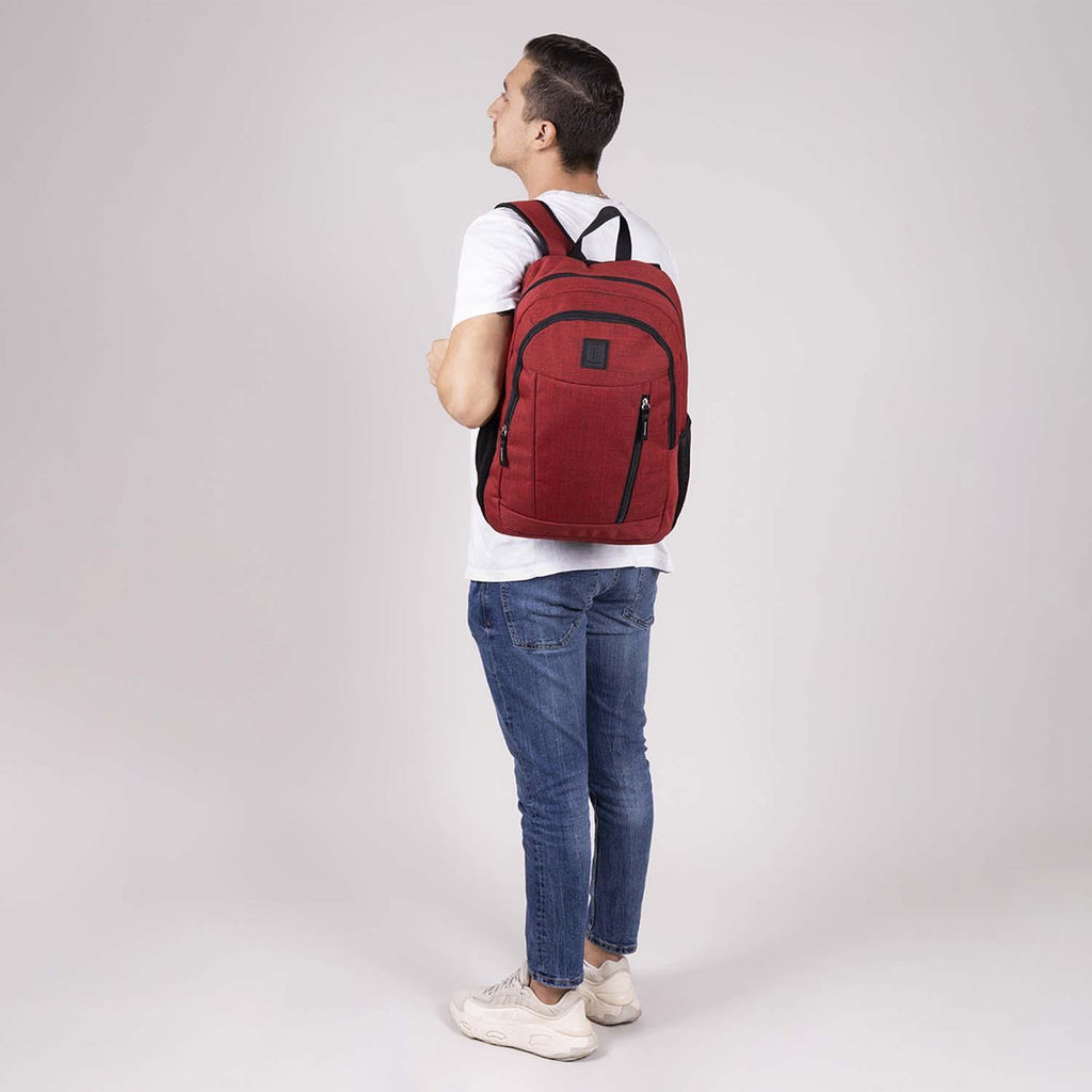 Mochila grande 1818 Unisex HOP Tinto con Porta Laptop de hasta 15".