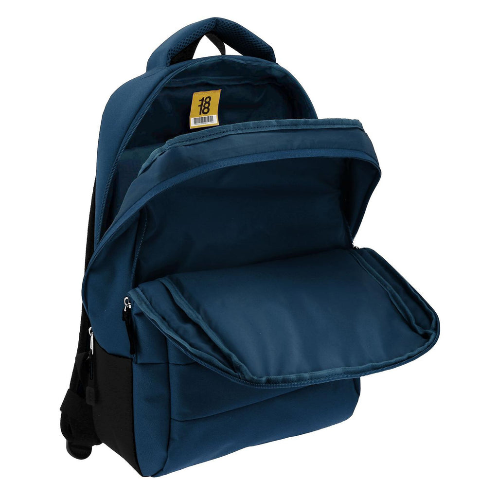 Mochila Grande 1818 Unisex Wynn Azul Con Porta Laptop De Hasta 15".