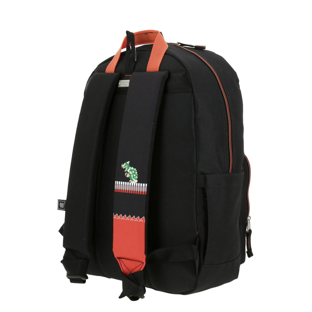 Mochila Grande 1818 Mario Bros Negro FUEGO