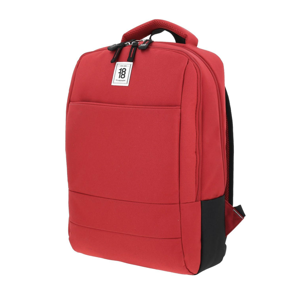 Mochila Grande 1818 Unisex Wynn Rojo Con Porta Laptop De Hasta 15".