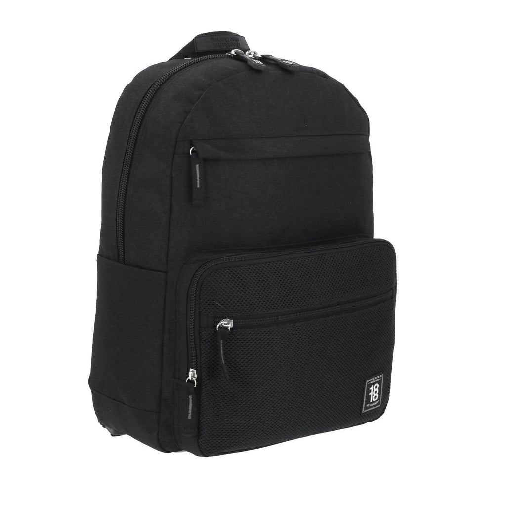 Mochila grande 1818 Unisex NEFRESA Negro con Porta Laptop de hasta 15".