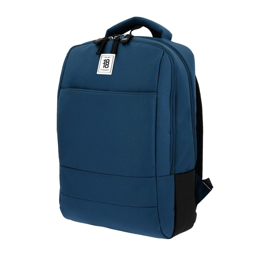 Mochila Grande 1818 Unisex Wynn Azul Con Porta Laptop De Hasta 15".