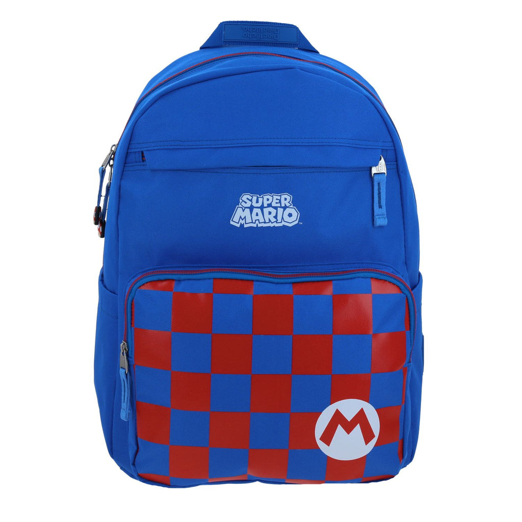 Mochila Azul a Cuadros Mario Bros 1818 Flacster