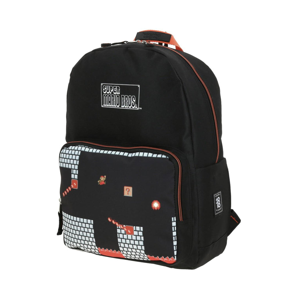 Mochila Grande 1818 Mario Bros Negro FUEGO