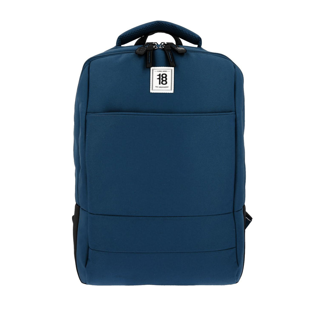 Mochila Grande 1818 Unisex Wynn Azul Con Porta Laptop De Hasta 15".