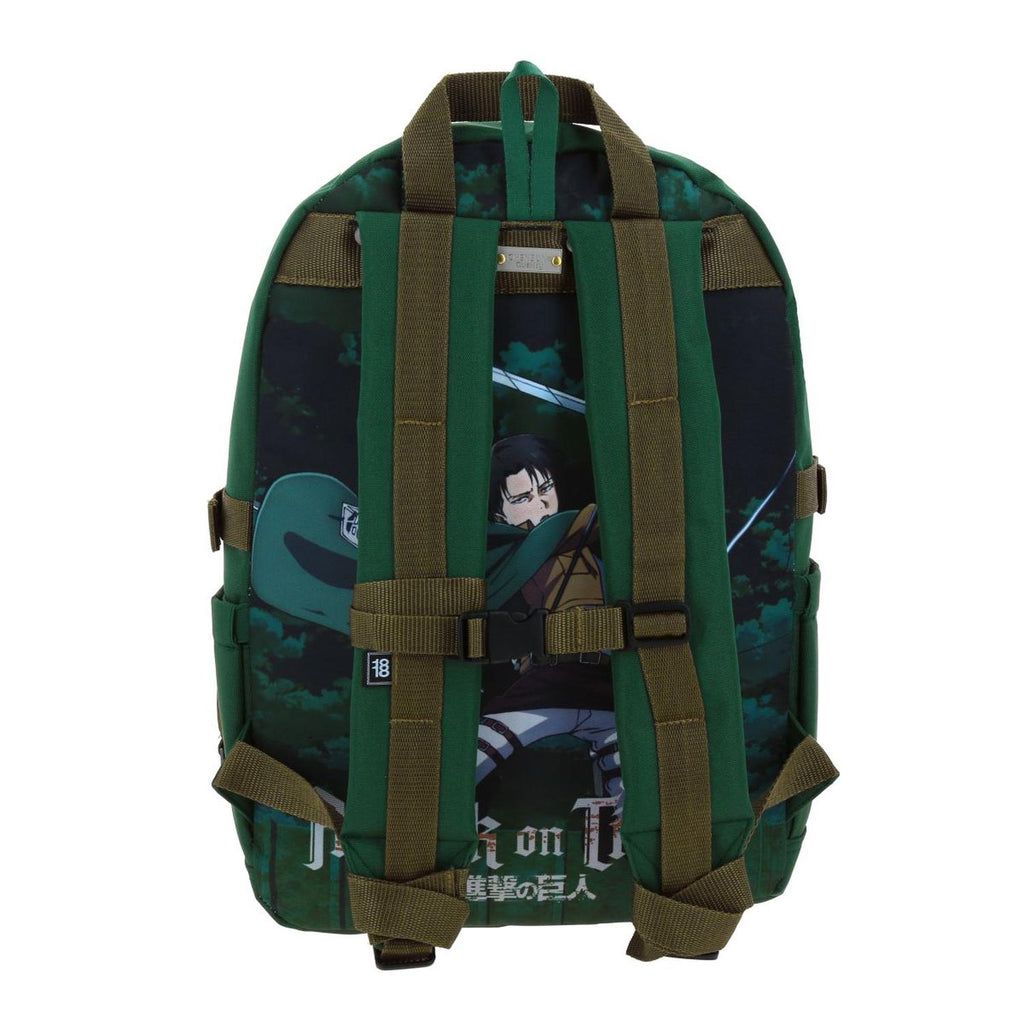 Mochila grande para niño 1818 Attack on titan Verde LIEV