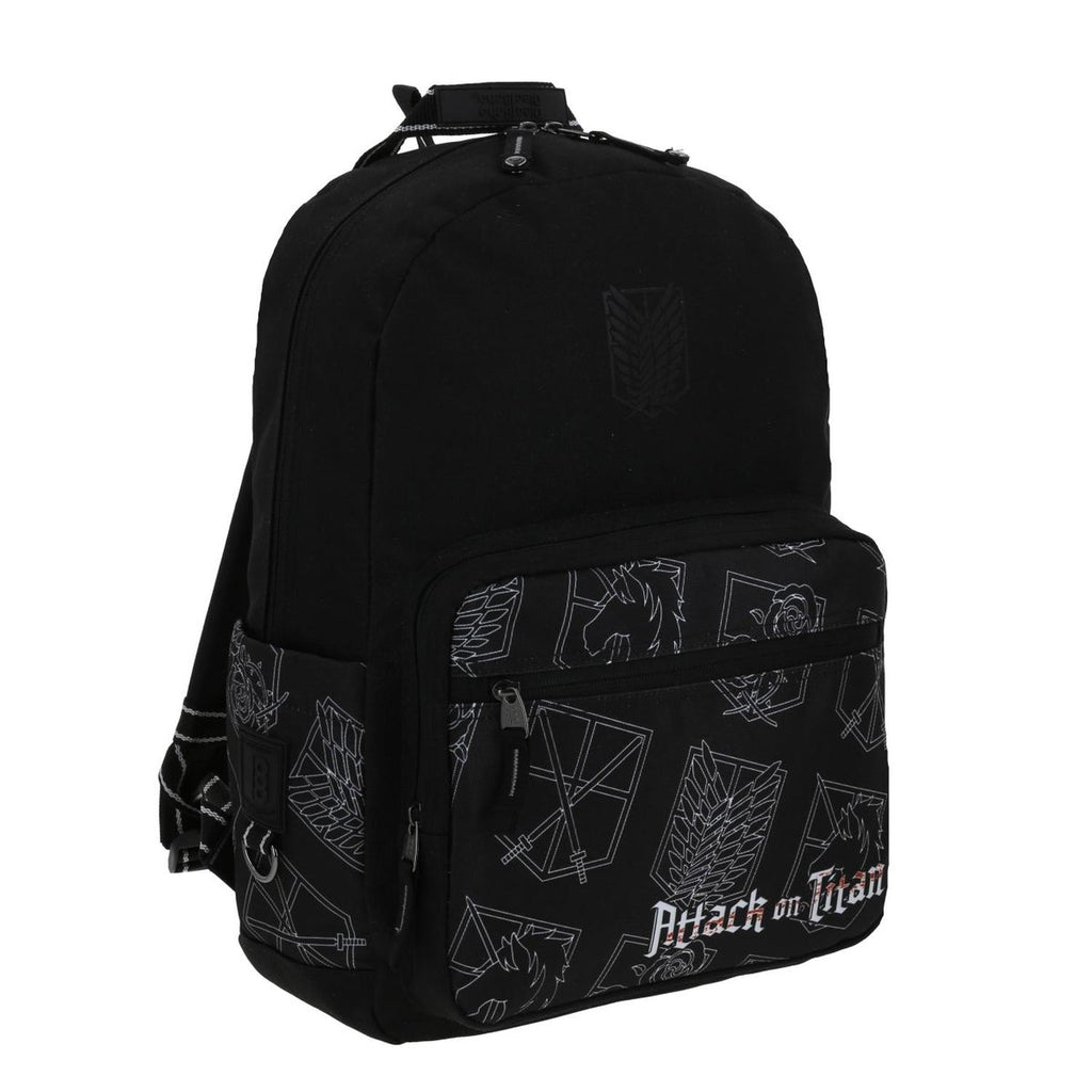 Mochila grande para niño 1818 Attack on titan Negro MANKE