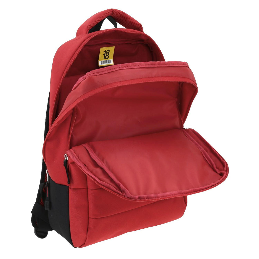 Mochila Grande 1818 Unisex Wynn Rojo Con Porta Laptop De Hasta 15".