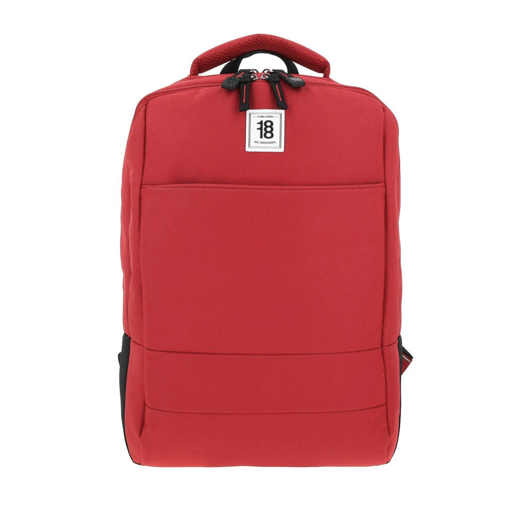 Mochila Grande 1818 Unisex Wynn Rojo Con Porta Laptop De Hasta 15".