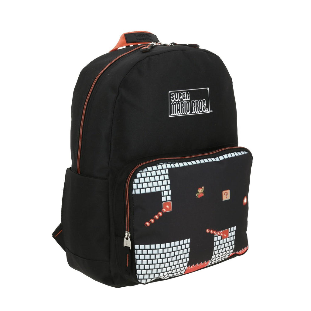 Mochila Grande 1818 Mario Bros Negro FUEGO